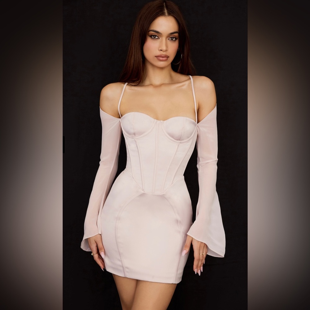 NWT House of CB ISRA crystal satin corset mini dress Size M